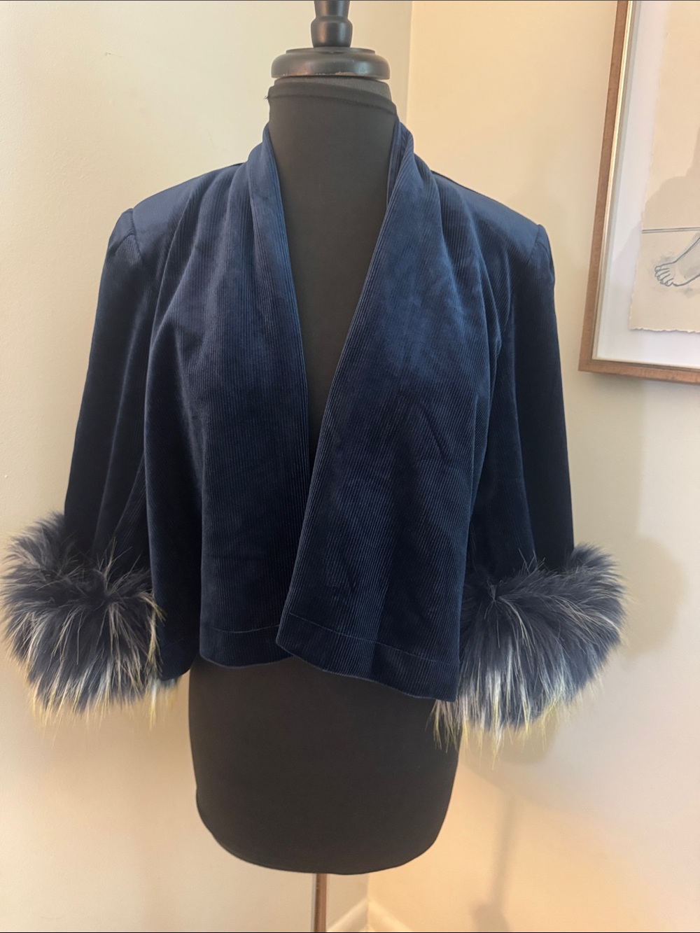 Traffic People | NWT Women's Navy Velour Blazer and Flare Pant Set-Size Large